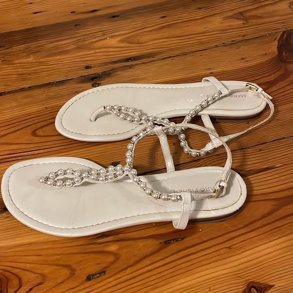 Marc Fisher Pearl White Wedding Sandals size 11 - Picture 4 of 8